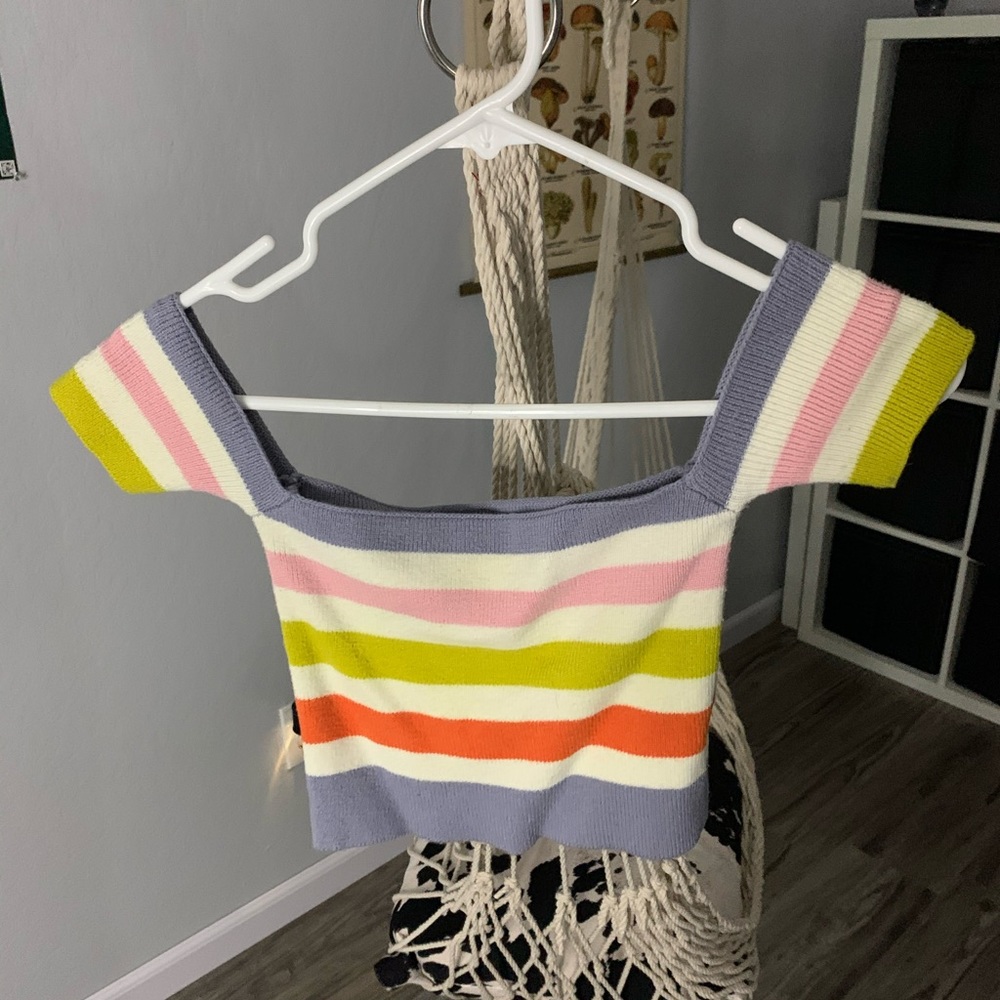 Off The Shoulder Rainbow Top